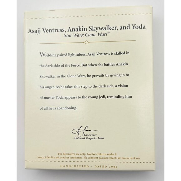 Hallmark Star Wars Clone War Mini Ornaments Asajj Ventress Anakin Skywalker Yoda - Picture 3 of 9